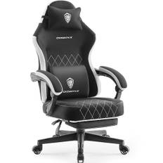 Dowinx Gaming stoltyg med vårkudde, massage ländryggsstöd kontorsstol med fotstöd för vuxna, ergonomisk gamingfåtölj stor och hög för Office Gaming 135 kg, svart