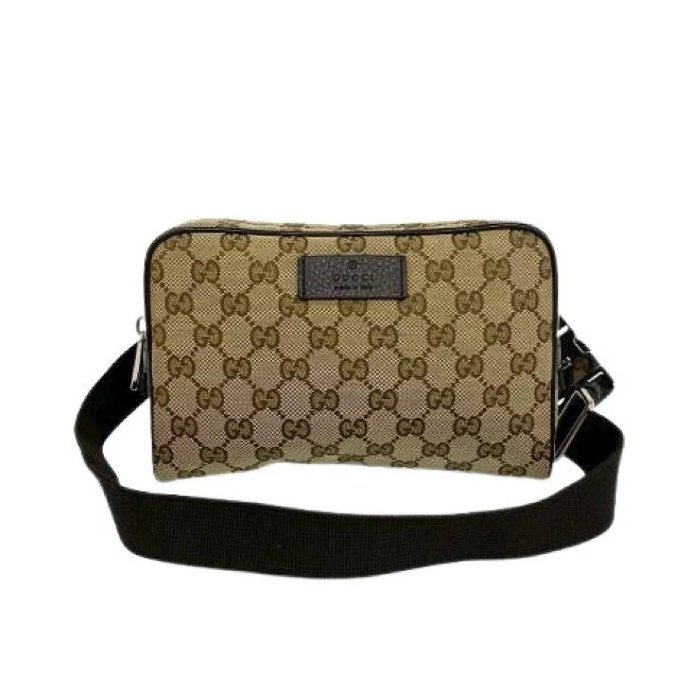 Gucci Vintage Pre-owned GG Canvas Læder Bumbag - Vintage - Dame - Brun - ONE SIZE - Læder