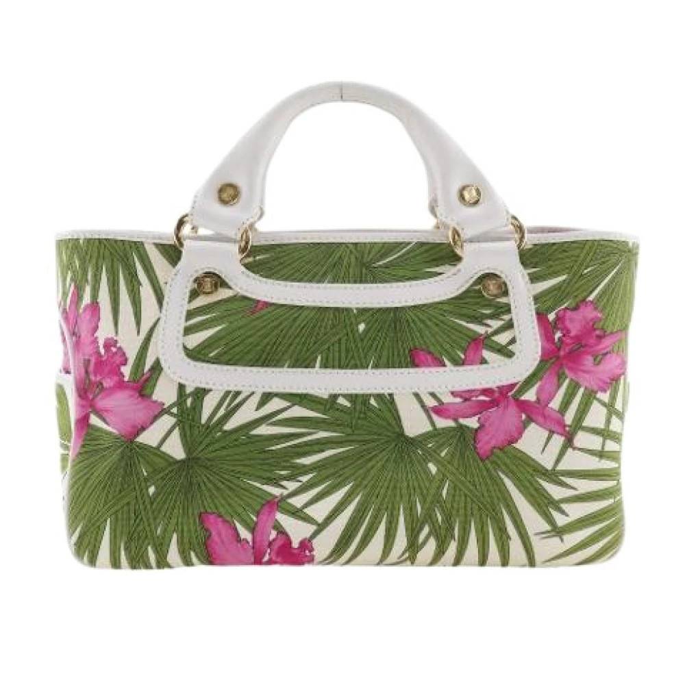 Celine Vintage Pre-owned Boogie Canvas Håndtaske - Vintage - Dame - Grøn - ONE SIZE - Uld