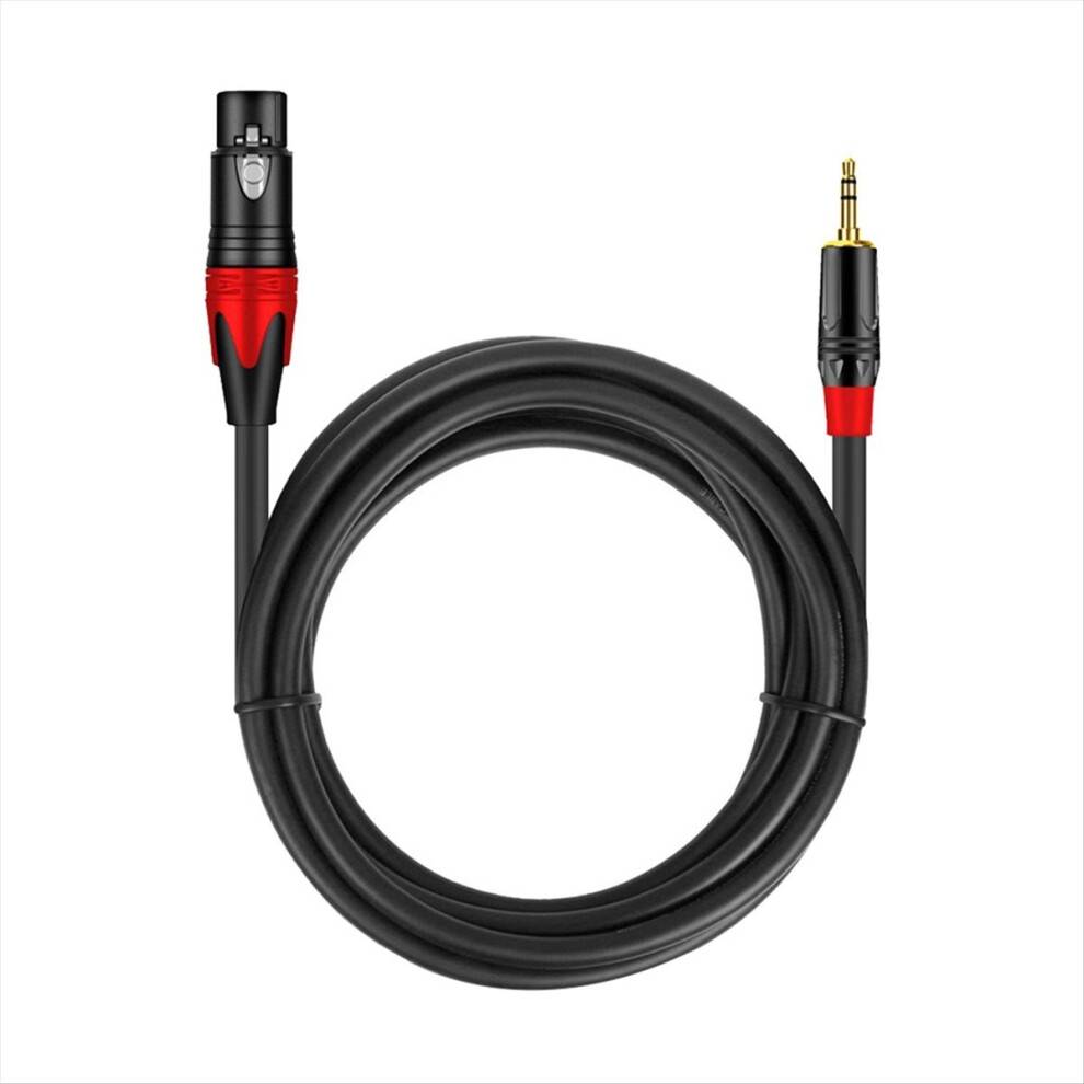 3,5 mm til XLR (3-benet) mikrofonlydkabel hun-hankabel til lydmixer, forstærker, mikrofon, guitarhøjttaler, 1,8 m