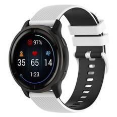 Garmin Vivoactive 4, Venu 2, Forerunner 255 osv., Urbånd (22 mm) - Hvid/Sort