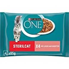 PURINA ONE STERILCAT kattmat våt, delikata bitar i sås för steriliserade katter, med lax, förpackning med 12 (12 x 4 à 85 g)