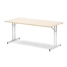 Fällbart bord EMILY, 1800x800 mm, björklaminat, krom