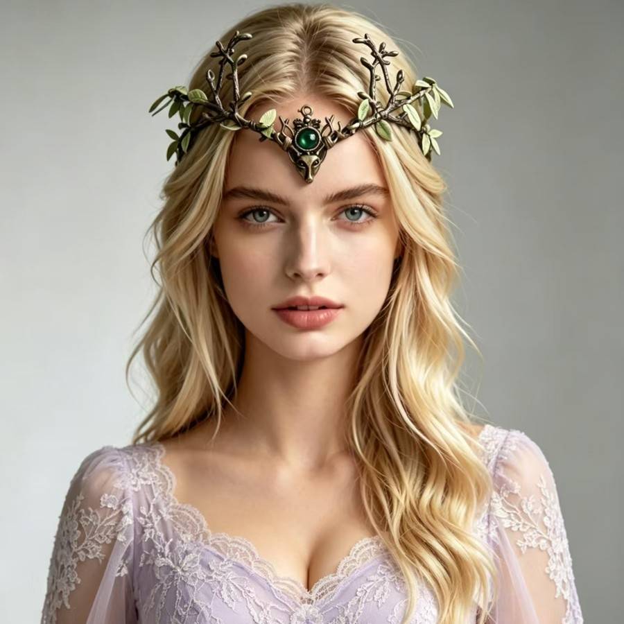 Forest Elf Antler Crown Design Fantasy Fairy Headpiece Theme Costume Accessory