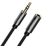 deleyCON 2m Aux-Kabel 3,5mm Förlängning - Ljuduttag Kabel Stereo Förlängningskabel - Bomullskabel & Metallkontakt - Mobiltelefon Smartphone Surfplatta Hörlurar Hi-Fi-Mottagare Fordon