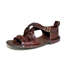 Bubetti 3446 Kastanje Patina remsandal med krydsende remme og hælkappe - 39.5 / Patina Kastanje