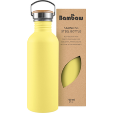 Bambaw Rustfrit stål vandflaske 750ml gul bundt