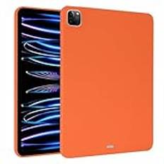 Mjukt silikonfodral kompatibelt med Samsung Galaxy Tab S9 FE Plus SM-X610/SM-X616 12,4 tum, slim fit lätt matt TPU stöttåligt skyddande surfplattefodral (orange)