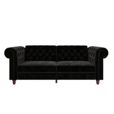 Chesterfield Sofabed 3 Seater i Velvet Black