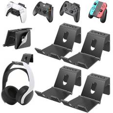 OIVO Controller Wandhalterung, Headset Halterung, Universal Controller Halter für PS3/PS4/PS5/Xbox/Pro Controller, Verbesserte verstellbare Wandhalterung für Controller und Kopfhörer - 4er-Pack