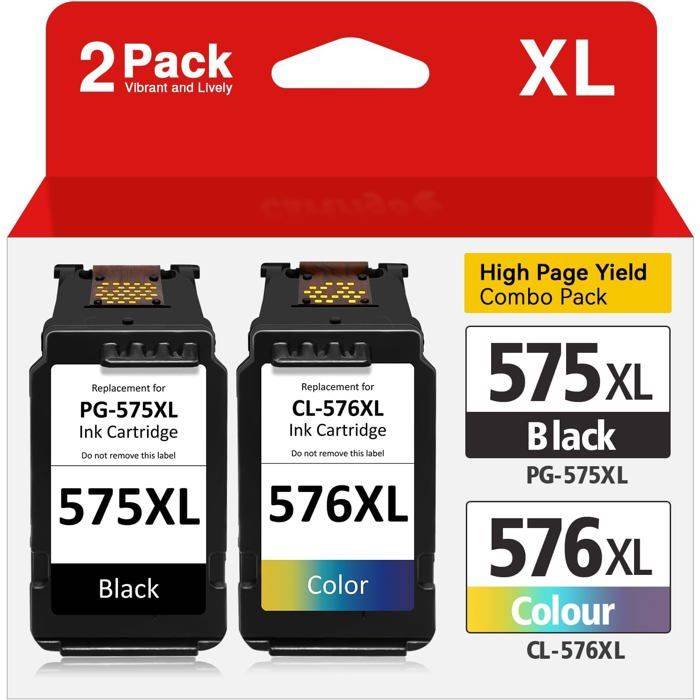 575 576 XL kompatibel bläckpatron för Canon PG-575XL CL-576XL | Multipack svart och färg | Hög kapacitet XL | För Canon [J92]