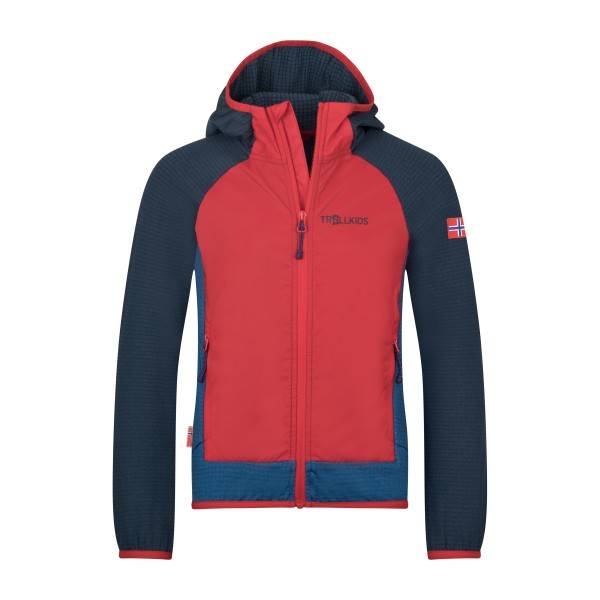 Trollkids Kid's Seiland Jacket Fleecejakke Børn størrelse 116 farve rød/blå