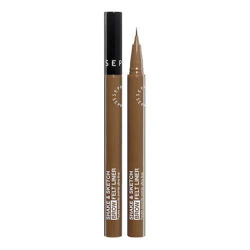 Shake & Sketch Brow Felt Liner - Ögonbrynsfiltpenna med ultrafin spets - Brun - 2 g