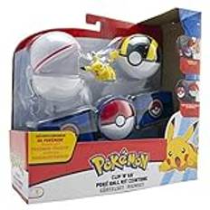 Bandai - Pokémon - 1 Clip 'N' Go + 2 poké boll och 1 figur 5 cm Pokémon - tillbehör för att klä ut sig som Pokémon-tränare - 80307