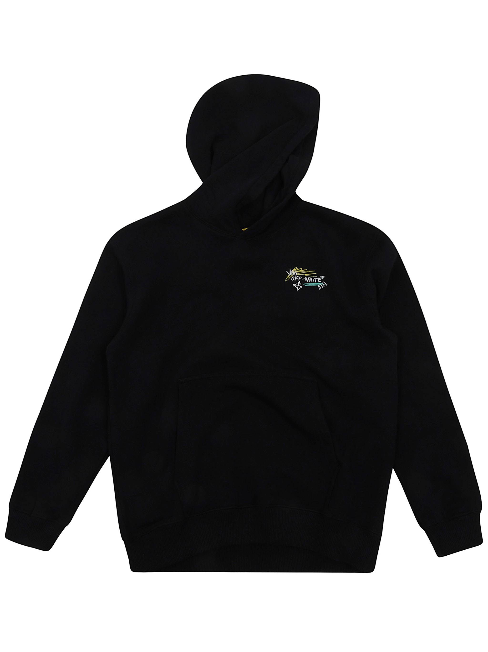 OFF WHITE KIDS Sweatshirt Hooded "Arrow Scribble"