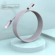 Quanlex iPhone laddningskabel 5 m, lång, Apple MFi-certifierad, original Lightning till USB-C-kabel, snabbladdning 4,9 m 90 vinkel för 13/12/11/XS/XSMax/XR/X/8/7 Plus/6/6s Plus SE