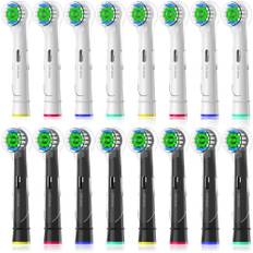Wokuqiu Aufsteckbürsten Kompatibel mit Braun Oral b Elektrische Zahnbürste, Präzisions-Ersatz-Bürstenköpfe für Oral B Pro Smart Vitality Triumph Genius Trizone Teen, (8Weiß+8Schwarz) 16 stück