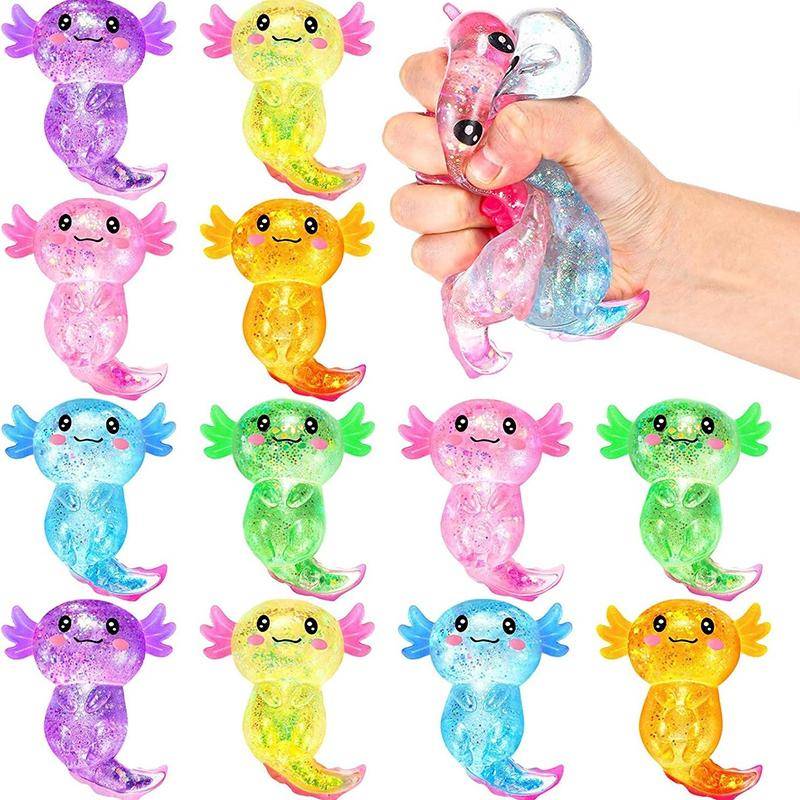 Söt Axolotl Maltos Squish-leksak Mjuk Stretchbar Klämbar Anti-stress Fidget Handleksak Barn Barn Vuxen Skrivbordsgåva Present rosa