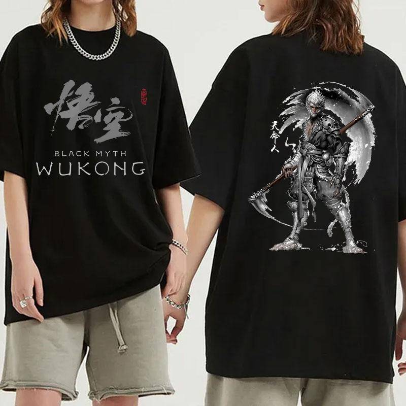 Nytt spel Black Myth: Wukong Tryck T-shirt Dam Herr Kortärmad Toppar T-shirts Sommarmode Lös Casual T-shirt cm red