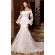 Rachel Allan RB5082 - Off-Shoulder Floral Lace Mermaid Gown
