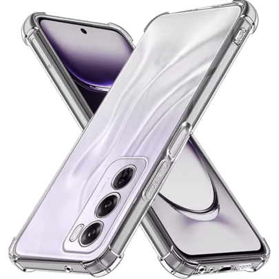 Transparent telefonskal lämpligt för Oppo- och Realme-telefoner, mjukt TPU-silikonmaterial, genomskinligt bakskal med luftkudde, stötdämpande bumper, (Multi-size)
