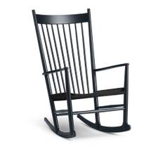 Fredericia Furniture - Wegner J16 Rocking Chair, Svartlackerad ek, Svartfärgad sits - Fåtöljer - Hans J. Wegner - Svart - Naturmaterial/Trä