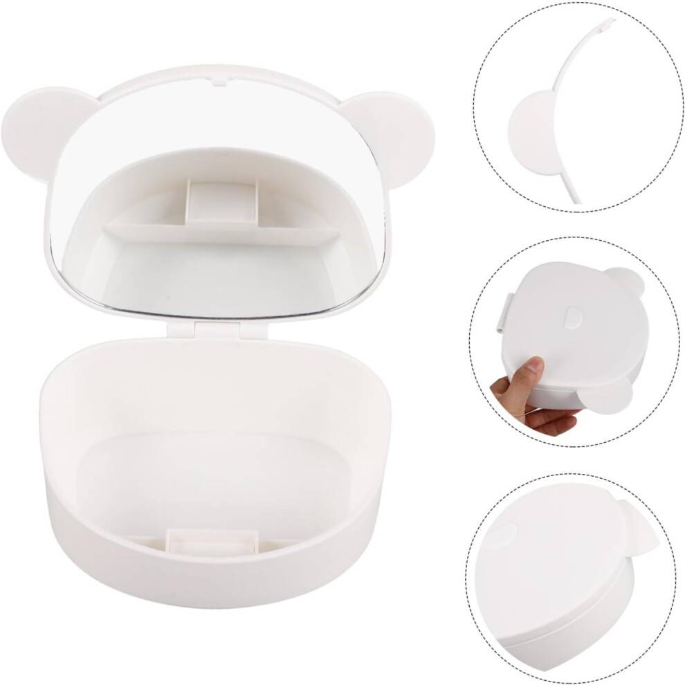 Sminkbord LED-spegellampor Kattöron sminkspegel bärbar väska och arrangör