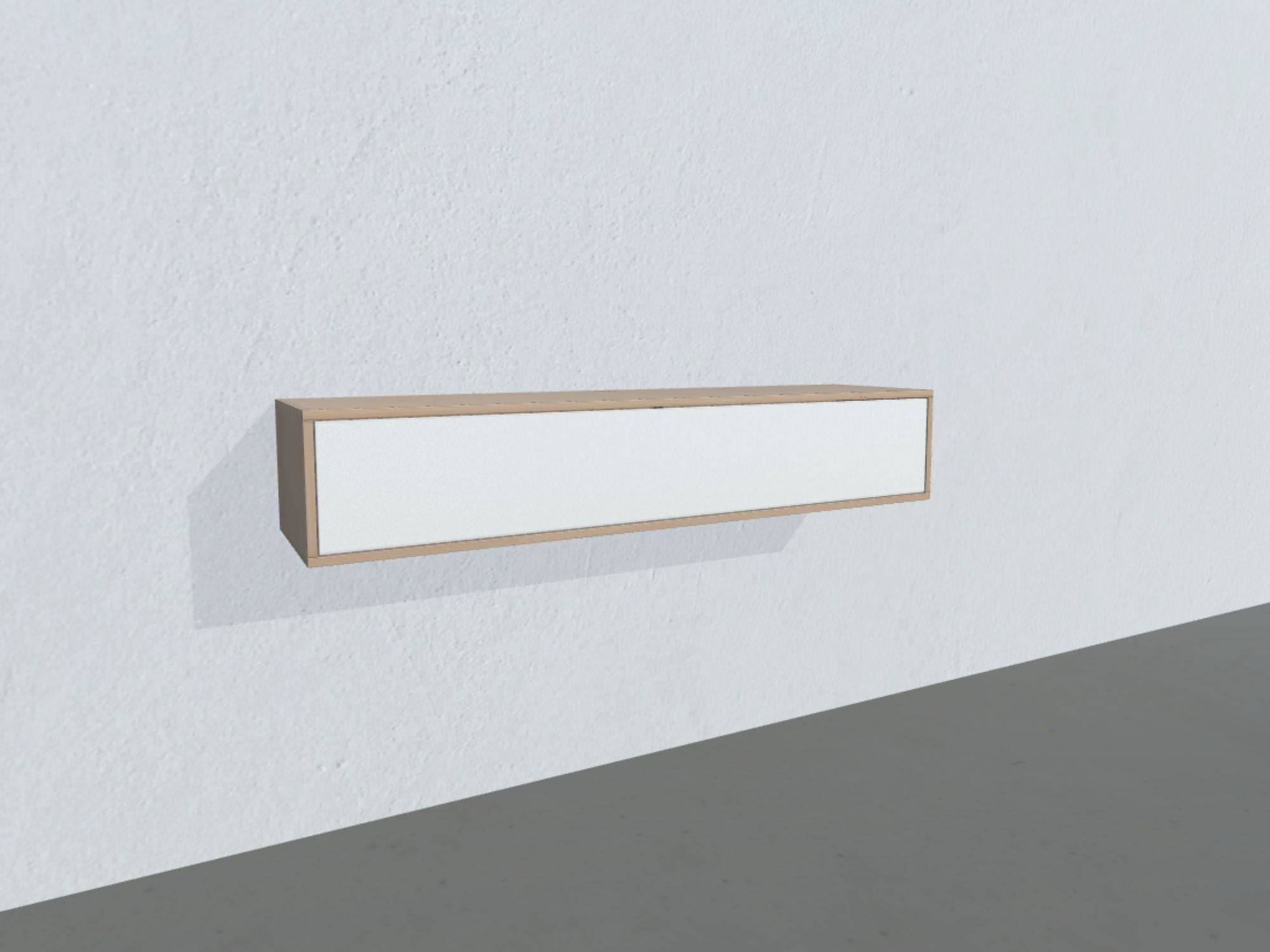Square Exclusive TV-bord - opstilling 11 (dybde: 34 cm, hvid stofklap, naturolieret eg massiv korpus, massiv træ korpus)