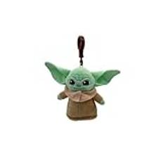 Star Wars Mandalorian | The Mandalorian Bag Clip 10 cm – Baby Yoda plysch 100 % polyester – Yoda gosedjur fluffigt för barn från 3 år, perfekt för skola och resor