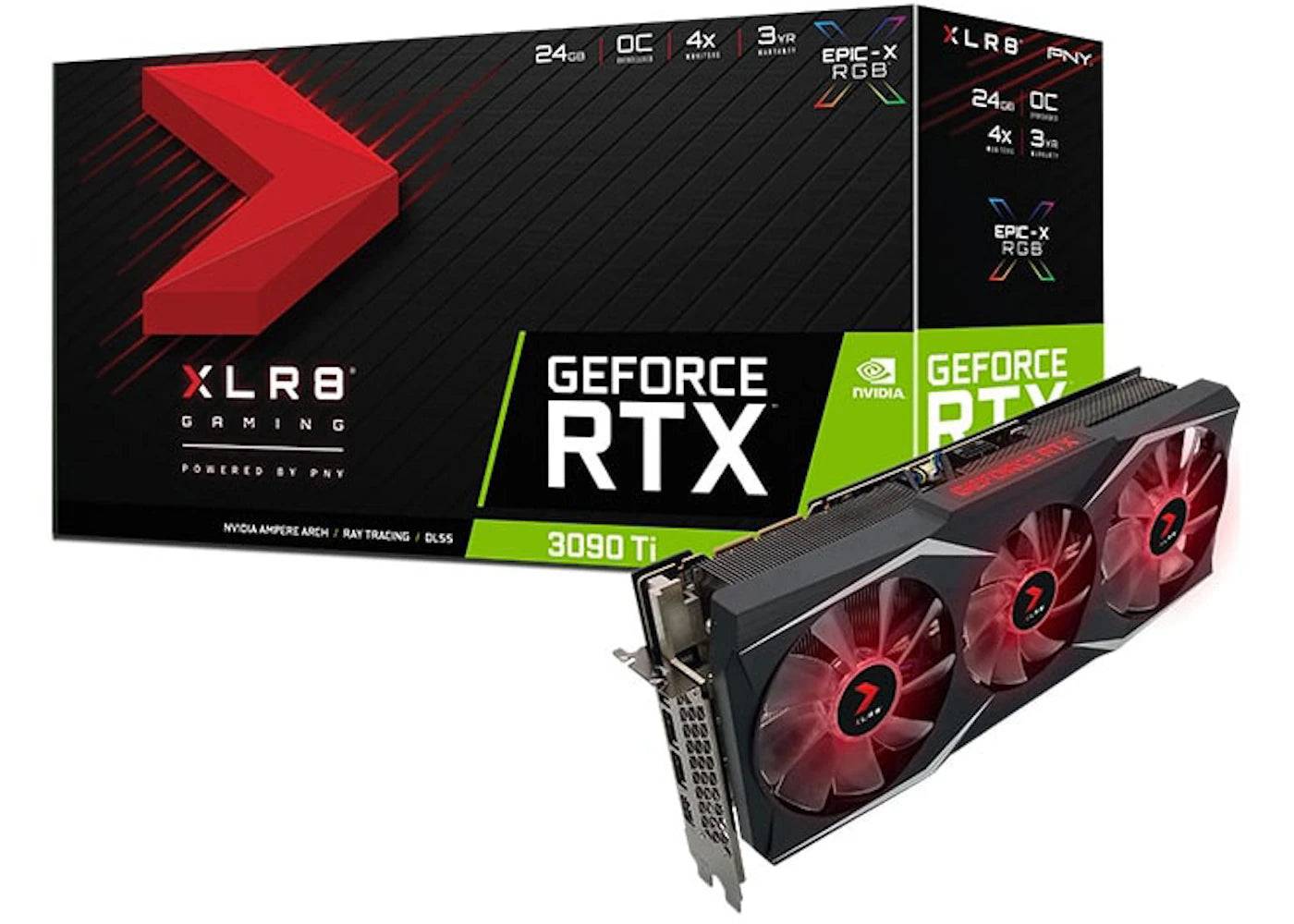 NVIDIA PNY GeForce RTX 3090 Ti Gaming UPRISING 24G OC Graphics Card VCG3090T24TFXMPB-O - One Size (One Size)