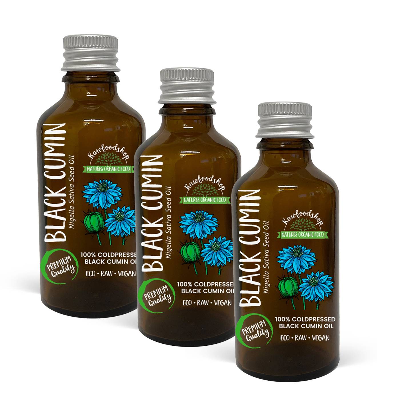 Svartkumminolja kallpressad EKO 50ml x 3 flaskor