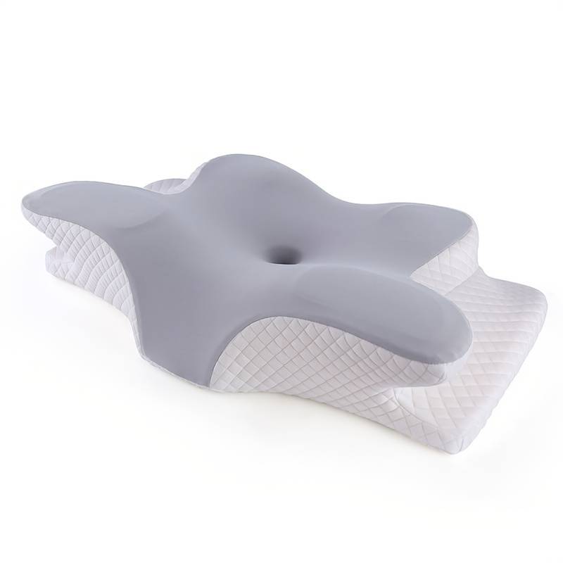 TEMU 1 -shaped Memory Foam Pillow - Ergonomic Neck Support, Slow Rebound For Relaxing Sleep, Suitable For Back And Side Sleeper Bedding With Removable Washable Cover