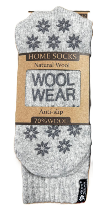 Ragsokker m/skridsikker silicone af 70% uld fra WOOLWEAR of Scandinavia 43/46