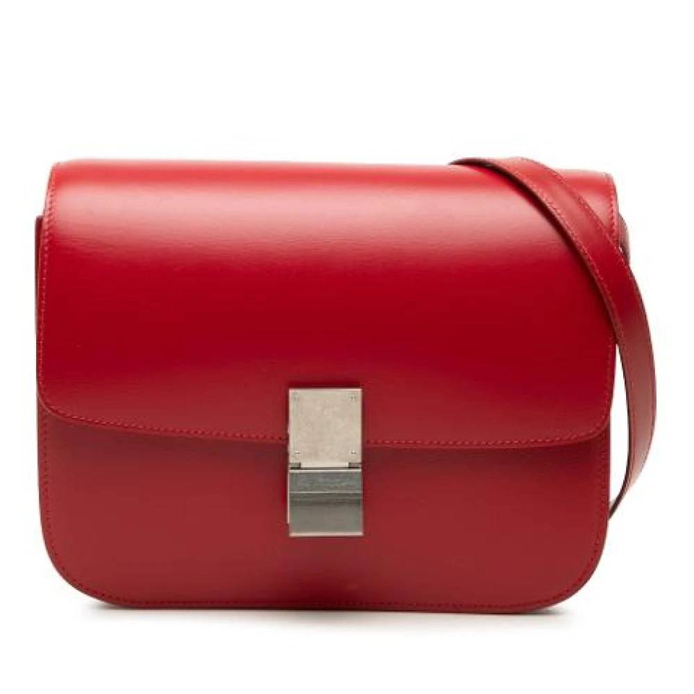 Celine Vintage Pre-owned Vintage Crossbody Bag - Vintage - Dame - Rød - ONE SIZE - Uld