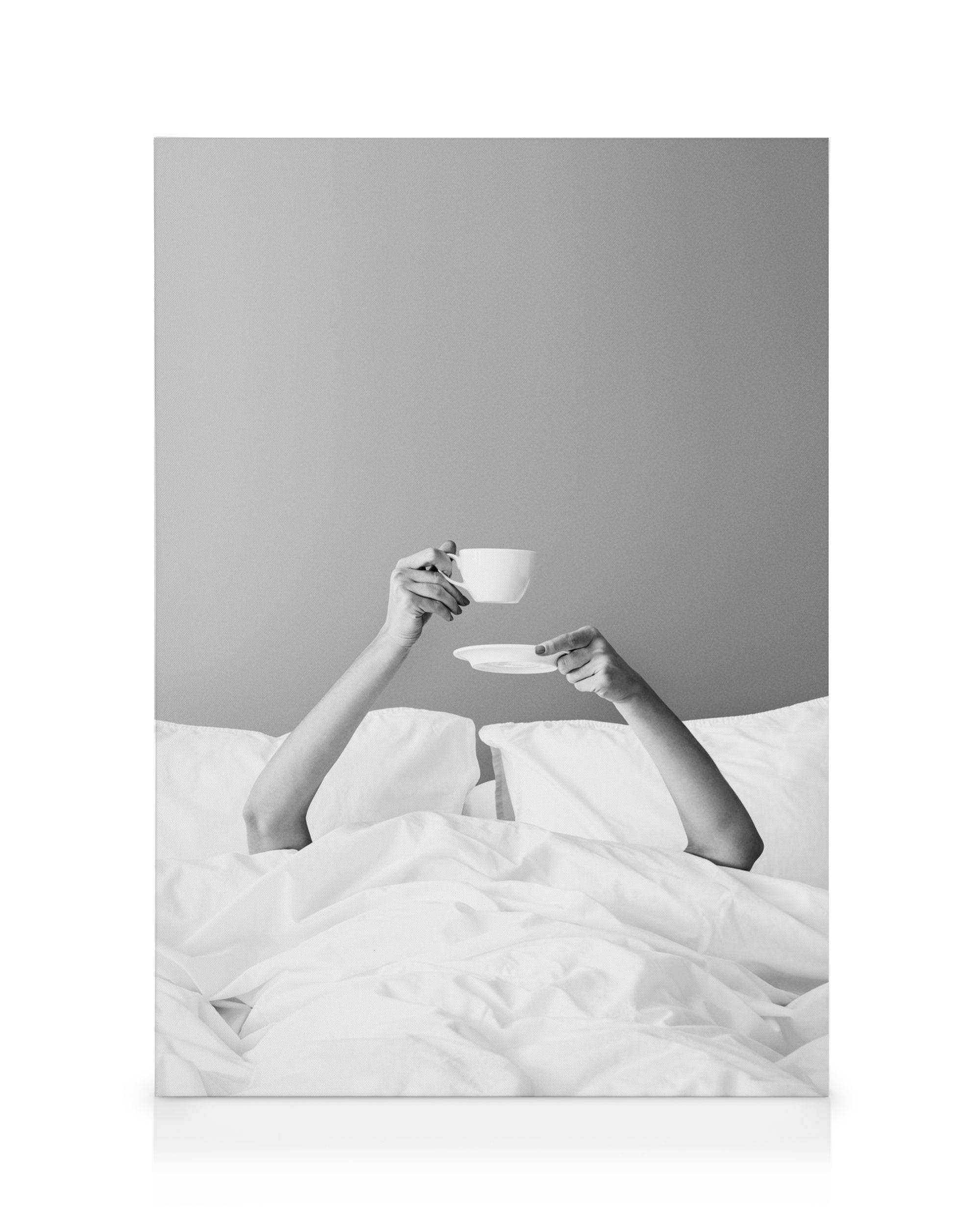 Canvastavlor Breakfast in Bed Canvastavla (30x40 cm - Svart ram)
