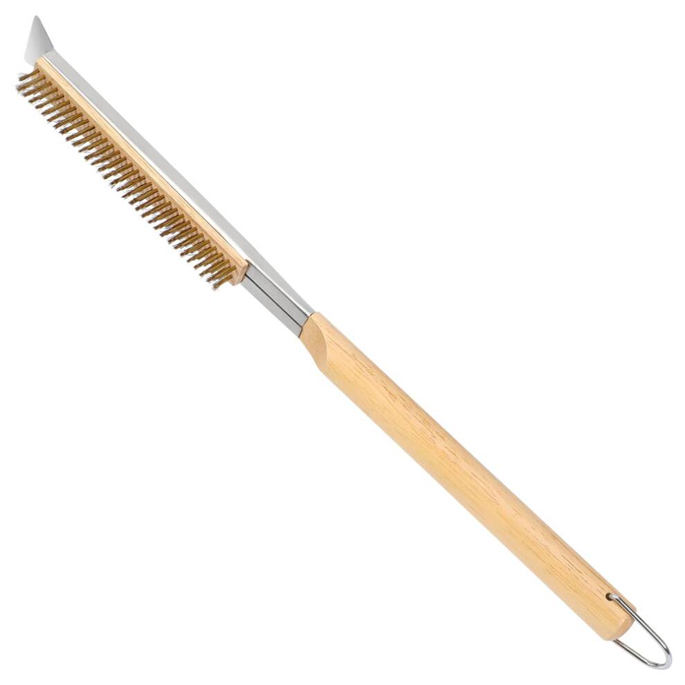 21 tommer pizzaovnbørste med skrabere til rengøring af grill.