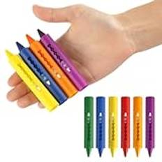 Aomig Crayons Toys Badkar, 6 stycken badkritor, färgglada icke-giftiga för barn badkar, tvättbar och säker, lämplig för kakel och porslin, barnlek, badrum
