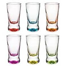 Alkoholbursfärg Quick Shot-glasset KEG shotglas set – små shotglas 25 ml – med tung bas – diskmaskinssäker – 6,5 x 3,6 cm – Vodka glas shotglas rolig uppsättning med 6