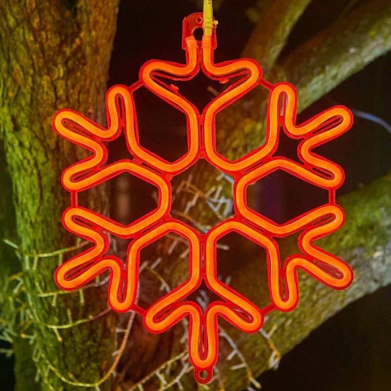SterrenLicht - Magiska LED Snöflingor Belysning för Fester - Orange