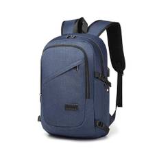 Laptop-ryggsäck, stöldskyddad ryggsäck med USB-laddningsport för resa, affärer, arbete, lätt laptopväska, högskoleväska för pojke, män, kvinnor, casual dagväska, marinblå, Reseryggsäckar