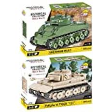 BRICKCOMPLETE COBI Set om 2 2710 pansar VI Tiger 131 & 2715 Sherman M4A1