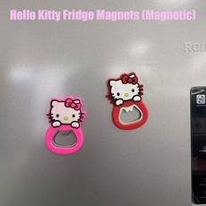Hello Kitty magnetiska flasköppnare i silikon - och mångsidiga köksredskap - perfekt för hembar- och läskälskare att samla och designa, flasköppnare o - Multifärgad (Hello Kitty 2,Hello Kitty 1)
