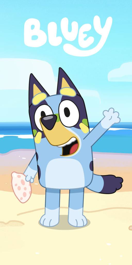 Bluey Seaside Play badhandduk, strandhandduk 70x140 cm (Fast Dry)
