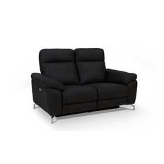 Selma 2 personers sofa med elevations sæder til nakke, ryg og ben, sort microfiber