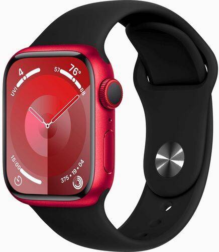 Apple Watch Series 8 Aluminium 41 mm (2022) | GPS + Cellular | (PRODUCT)RED | Sportband svart S/M
