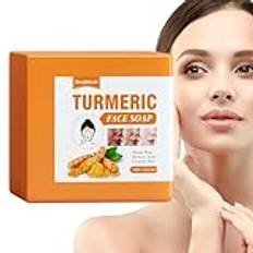 Turmeric Face Soap, Anti-Stain Turmeric Kojic-Acid Soap, Turmeric Soap Bar, Face and Body Soap Bar, Anti Taches Savon Curcuma Kojic-Acid Soap,Gentle for Moisturizing Face and Body, Smooth Skin