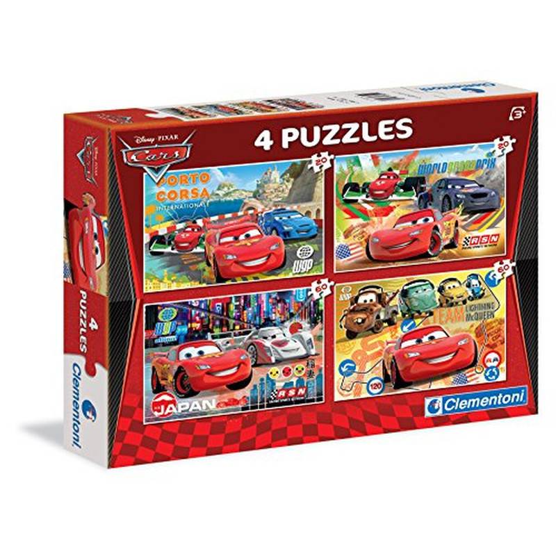 Clementoni 07602 - Disney Cars - 4 Puzzles, 2x20 + 2x60 Teile
