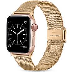 Wepro Ersatzarmband Kompatibel mit Apple Watch Armband 41mm 40mm 38mm 42mm, Mesh Geschäft Metall Uhrenarmband für Apple Watch SE/SE 2/Ultra/Ultra 2/Series 10 9 8 7 6 5 4, Royal Gold