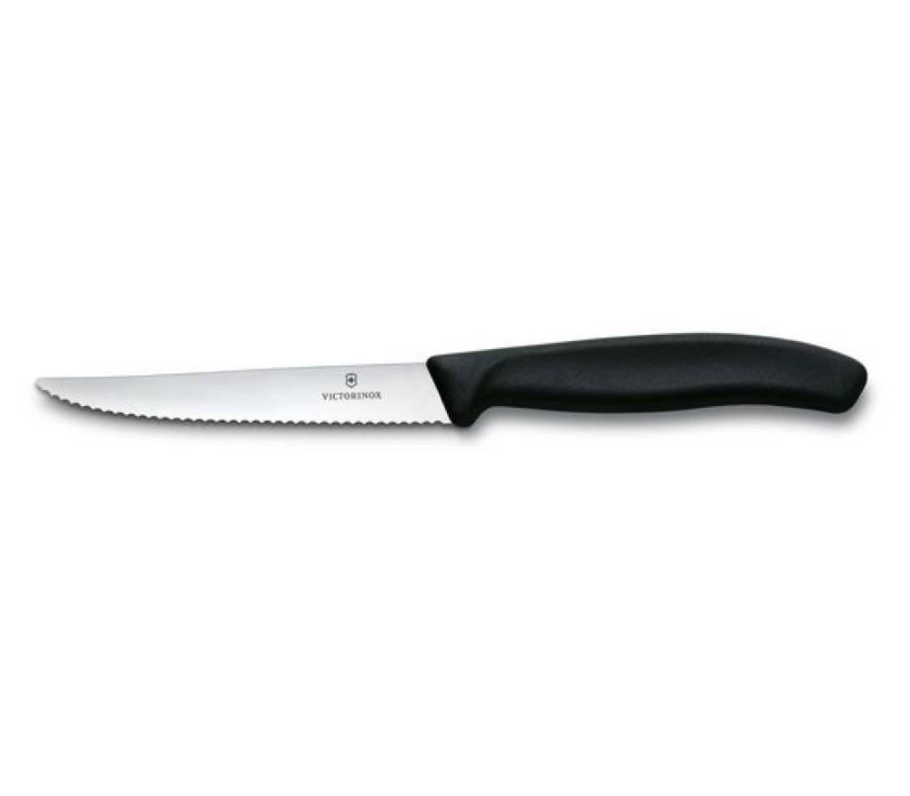 Victorinox Swiss Classic steakkniv m. grillskær 10,5 cm. - sort.