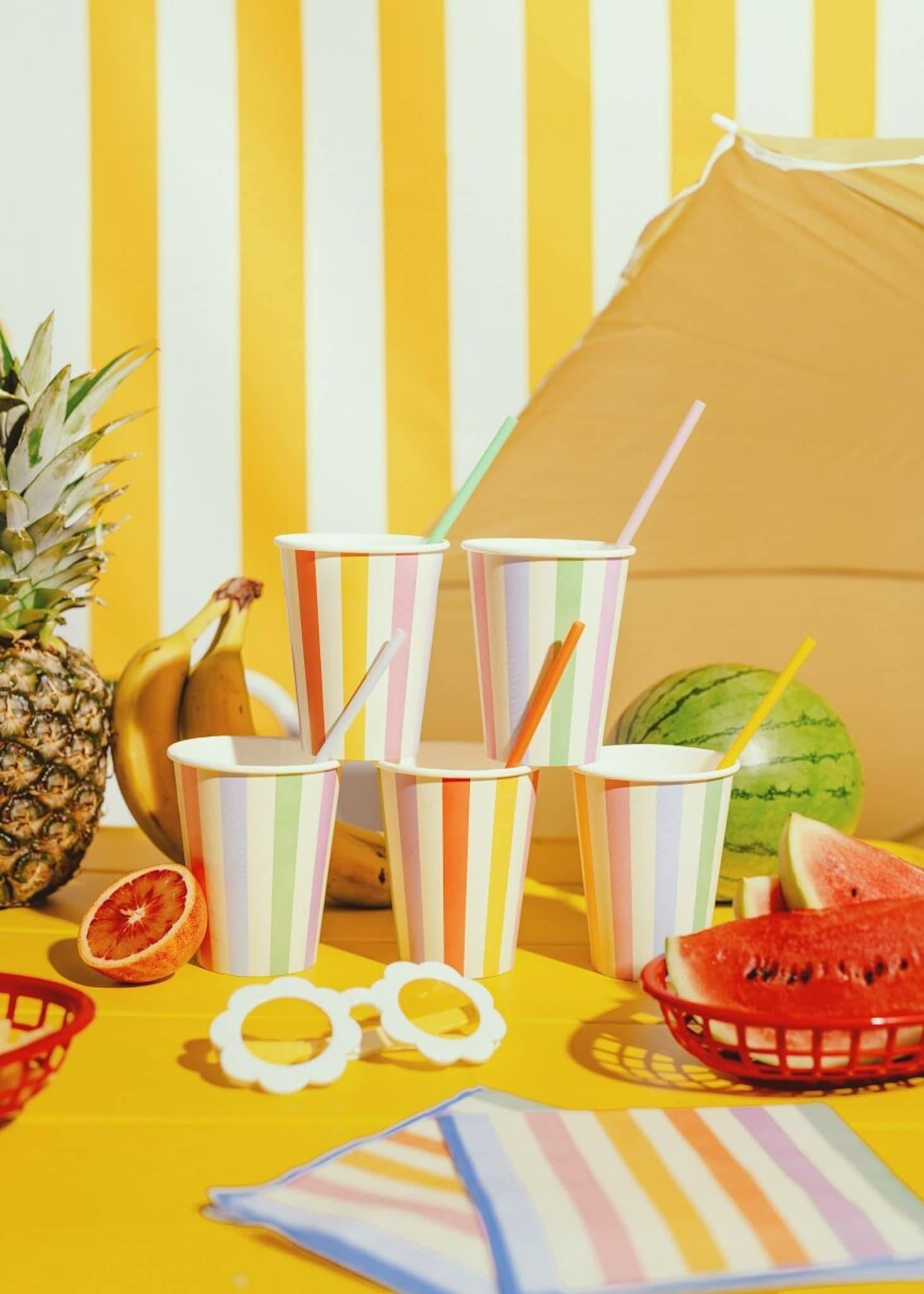 Flerfärgade Plastsugrör 30-pack